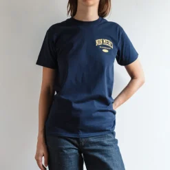 Femme M05 T-shirts|T-shirts-Merci - T-Shirt College Non Merci - Bleu