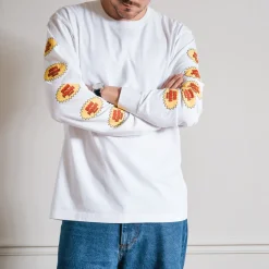 Femme BS01 T-shirts|T-shirts-Merci - T-Shirt Ls Non Merci Beavies - Blanc