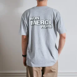 Femme BS01 T-shirts|T-shirts-Merci - T-Shirt Non Merci - Gris