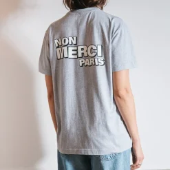 Femme BS01 T-shirts|T-shirts-Merci - T-Shirt Non Merci - Gris