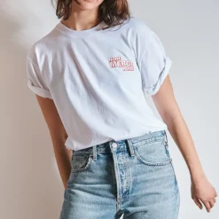 Femme BS01 T-shirts|T-shirts-Merci - T-Shirt Non Merci - Blanc