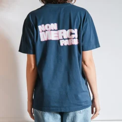 Femme BS01 T-shirts|T-shirts-Merci - T-Shirt Non Merci - Marine