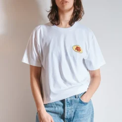 Femme BS01 T-shirts|T-shirts-Merci - T-Shirt Non Merci Beavies - Blanc