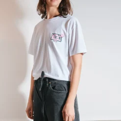 Femme BS01 L'esprit Merci|T-shirts-Merci - T-Shirt Non Merci College - Blanc