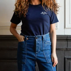 Femme Merci T-shirts|T-shirts-- T-Shirt unisexe Non "Rive Gauche" - Marine