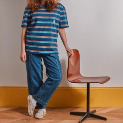 Homme MJ01 T-shirts-Merci - T-Shirt Vadim Stripes - Marine