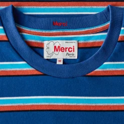 Homme MJ01 T-shirts-Merci - T-Shirt Vadim Stripes - Marine