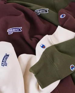 Femme CHAMPION L'esprit Merci|Sweats-Merci x - Sweat à Capuche - Olive