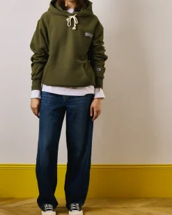 Femme CHAMPION L'esprit Merci|Sweats-Merci x - Sweat à Capuche - Olive