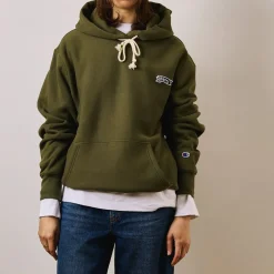 Femme CHAMPION L'esprit Merci|Sweats-Merci x - Sweat à Capuche - Olive