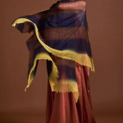 Femme MIRROR IN THE SKY Foulards & Echarpes-- Foulard St Tropez - Rayures Jaune