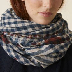 Femme MOISMONT Foulards & Echarpes-- Echarpe n°693 - Flowers Navy Blue