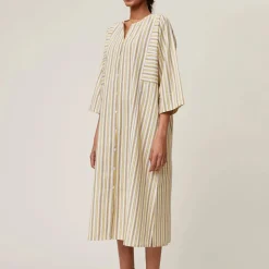 Femme MOISMONT Robes-- Robe Rayures - Naturel