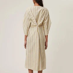 Femme MOISMONT Robes-- Robe Rayures - Naturel