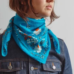 Femme Moismont Foulards & Echarpes-x Merci - Bandana Trèfle - Turquoise