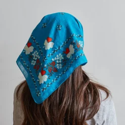 Femme Moismont Foulards & Echarpes-x Merci - Bandana Trèfle - Turquoise