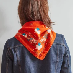 Femme Moismont Foulards & Echarpes-x Merci - Bandana Trèfle - Orange