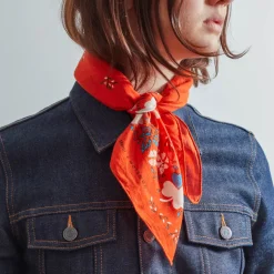 Femme Moismont Foulards & Echarpes-x Merci - Bandana Trèfle - Orange