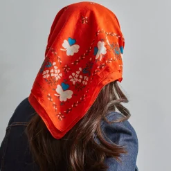 Femme Moismont Foulards & Echarpes-x Merci - Bandana Trèfle - Orange