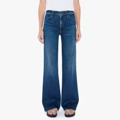 Femme Mother Jeans-- Jean Hustler Roller - Bleu