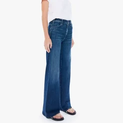 Femme Mother Jeans-- Jean Hustler Roller - Bleu