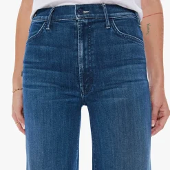 Femme Mother Jeans-- Jean Hustler Roller - Bleu