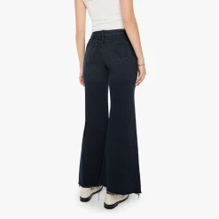 Femme Mother Jeans-- Jean Roller Fray - Noir