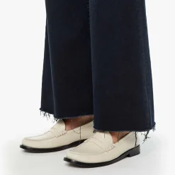 Femme Mother Jeans-- Jean Roller Fray - Noir