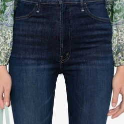 Femme Mother Jeans-- Jean évasé The Hustler Flood - Bleu