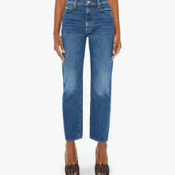 Femme Mother Jeans-- Jean Zip Ditcher - Bleu