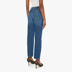 Femme Mother Jeans-- Jean Zip Ditcher - Bleu