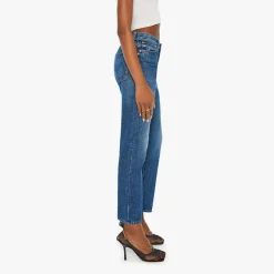 Femme Mother Jeans-- Jean Zip Ditcher - Bleu