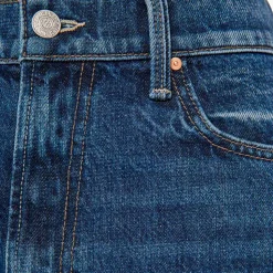 Femme Mother Jeans-- Jean Zip Ditcher - Bleu