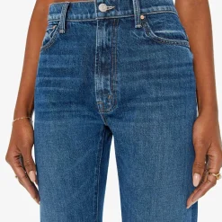 Femme Mother Jeans-- Jean Zip Ditcher - Bleu