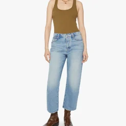 Femme Mother Jeans-- Jeans Ditcher Hover - Bleu