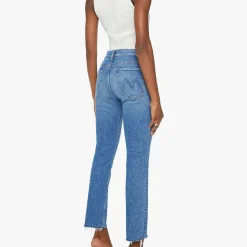 Femme Mother Jeans-- Jeans The Tomcat Ankle Fray - Bleu
