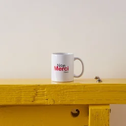 1799 MARKM LASER Tasses-Mug Merci - Rouge "Rive Droite" - Non Merci