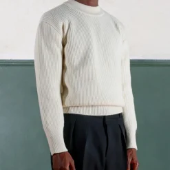 Homme Museum Garments Mailles-- Pull Deck - Écru