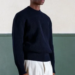 Homme Museum Garments Mailles-- Pull Deck - Marine