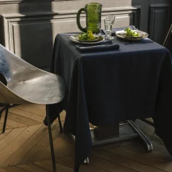 200 LINTEX Nappes-Nappe en lin lavé - Bleu Encre