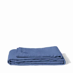 200 LINTEX Nappes-Nappe en lin lavé - Bleu Paros