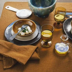 200 LINTEX Nappes-Nappe en lin lavé - Brique de Sienne