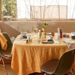 200 LINTEX Nappes-Nappe en lin lavé - Jaune Asahi