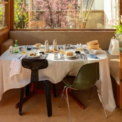 200 LINTEX Nappes-Nappe en lin lavé - Rayures Parme Fuji Iro