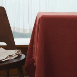 200 LINTEX Nappes-Nappe en lin lavé - Rouge Urushi