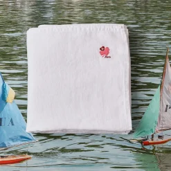 1799 MARKM LASER Nappes-Nappe en lin lavé - Trèfle Rose