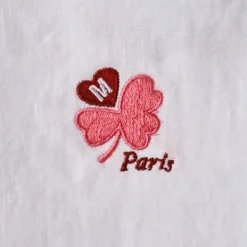 1799 MARKM LASER Nappes-Nappe en lin lavé - Trèfle Rose