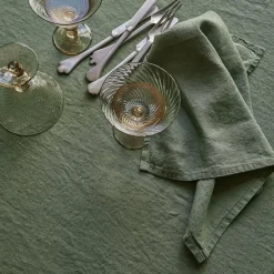 200 LINTEX Nappes-Nappe en lin lavé - Vert d'Anduze