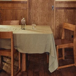 200 LINTEX Maison De Campagne|Nappes-Nappe en lin lavé - Vert Komorebi