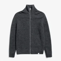 Homme Norse Projects Mailles-Norse Project - Veste zippée Hagen - Gris